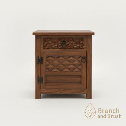 Medina Carved Nightstand- Made to Order (4-6 weeks Lead time)